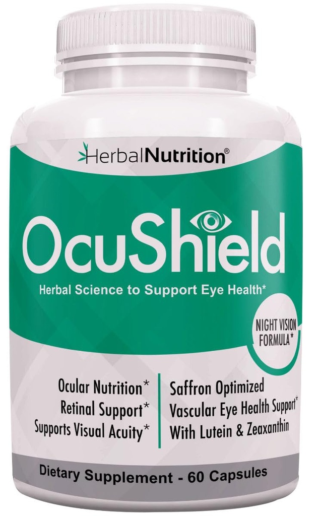 OcuShield Augengesundheit Vitamin-Unterstützung für gesunde Augen, Nacht Vision mit Safran, Lutein & Zeaxanthin, Augennährstoffe zu schützen & Stimulieren Augengesundheit, Eine Flasche