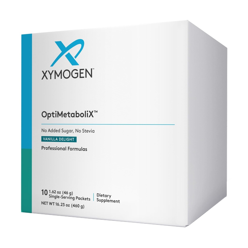XYMOGEN OptiMetaboliX - Metabolismus-Ergänzung mit B12 Vitaminen und Folat - Cinnamon-Ergänzungen + Vitamin B9 - Kein Zucker hinzugefügt, Vegan und Glutenfrei - Vanilla Delight (10 Portionen)