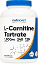 Nutricost L-Carnitin Tartrat 1.000 mg, 240 Kapseln - 500 mg pro Kapsel, 120 Portionen