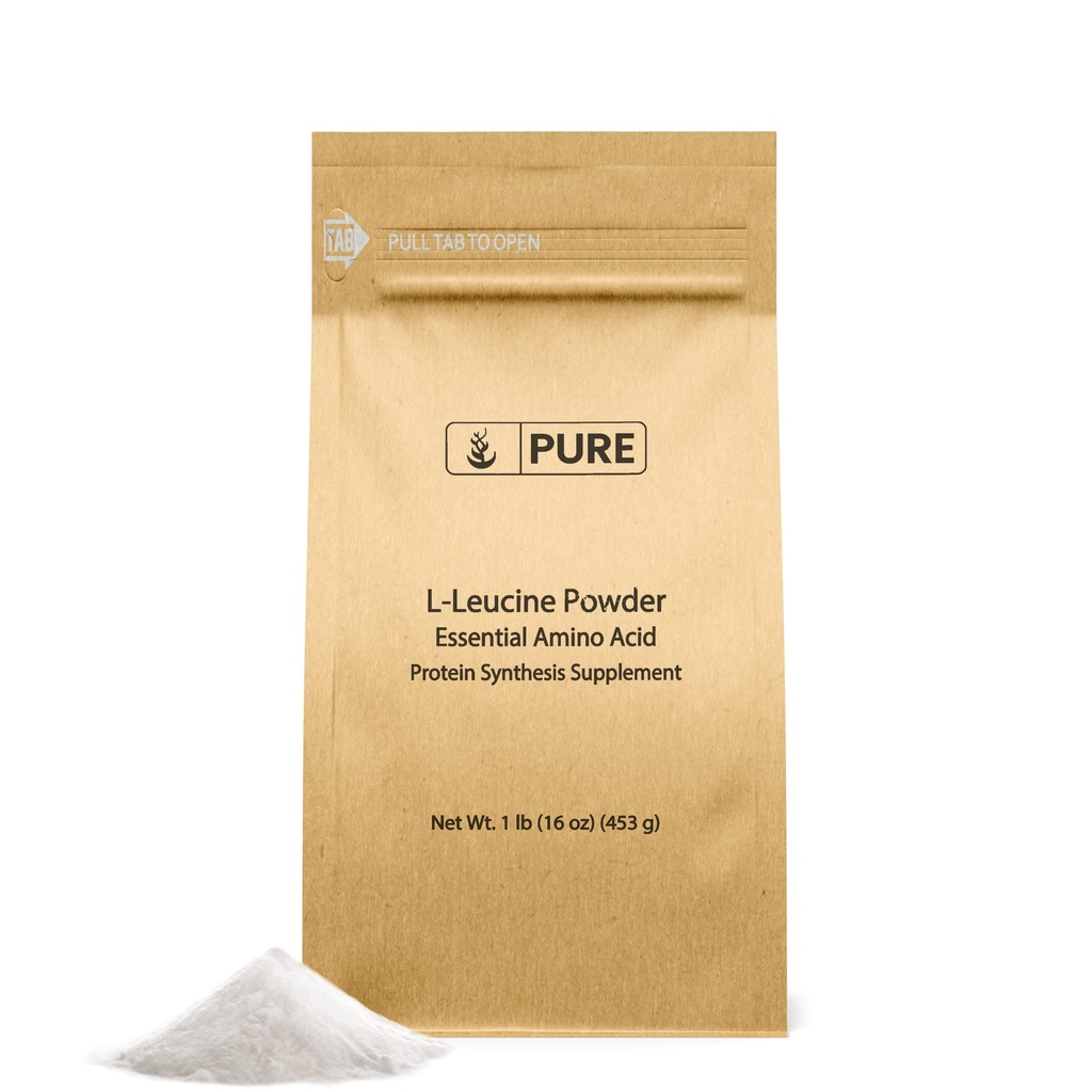 Pure Original Zutaten L-Leucin (1lb) Pulver, Essential Amino Acid Supplement, Lab-Verified