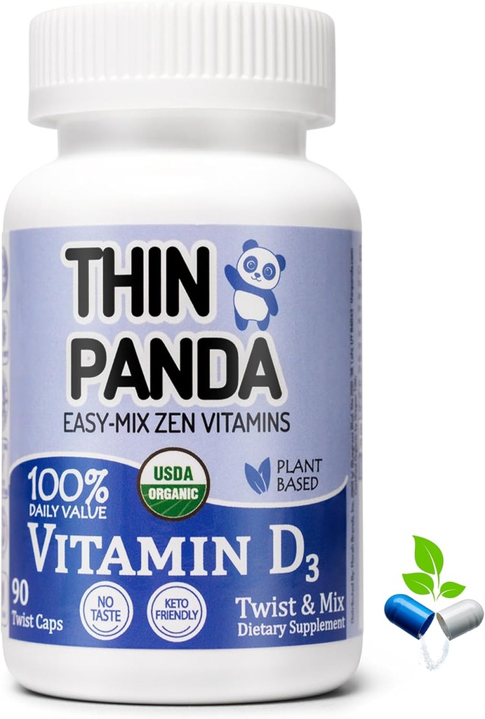 100% Bio Vitamin D3 Supplement | 100% von Ihrem RDA | Für starke Knochen & Gesunde Immunität | Unique Twist & Mix Design | GMO Gluten Vegan & Taste Free | Erwachsene & Kinder Alter 4 & älter | 90 Servierungen