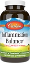 Carlson - Entzündung Balance, Balanced Omega-3 & Omega-6 Ratio, mit D3, Norwegisch, Wild-Caught Fish Oil Supplement mit Fettsäuren, Sustainable Sourced Fish Oil Capsules, 180 Softgels