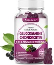 softbear Glucosamine Chondritine Gummies, sans sucre Glucosamine Chondritine MSM Supplément avec Elderberry Turmeric soutient la santé conjointe et l'antioxydant, aromatisé Elderberry 60 comte