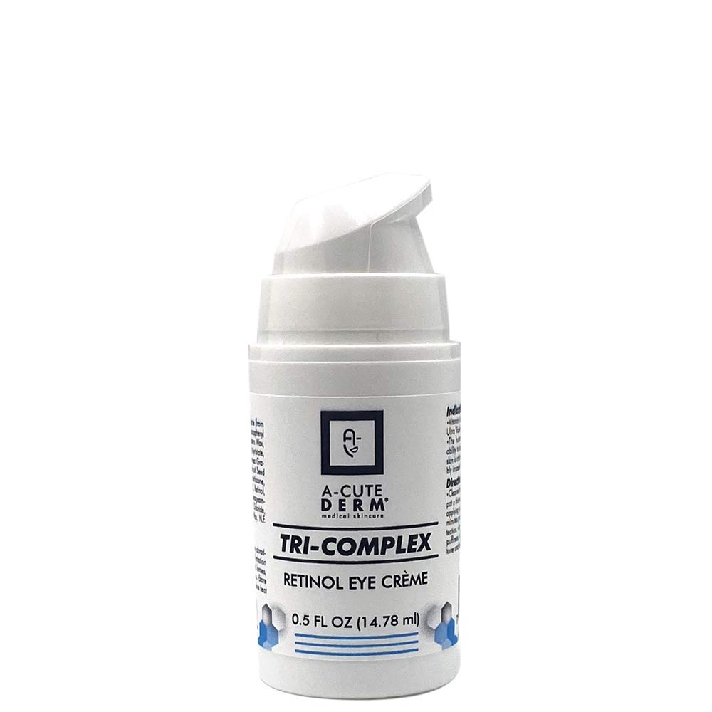 A-Cute Derm Tri-Complex Retinol Eye Crème – Hydrating Eye Cream mit Retinol, Vitamin C & E – Hilft, die Erscheinung von Fine Lines zu beruhigen – 0.5 oz