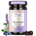 Bien-être ailé Sleepyhead Gommies de sommeil naturels pour les femmes - Aide au sommeil primaire pour les adultes avec 3mg Melatonin, L-Theanine, 5-HTP - Blueberry Lavender Aromatisé - 30 portions