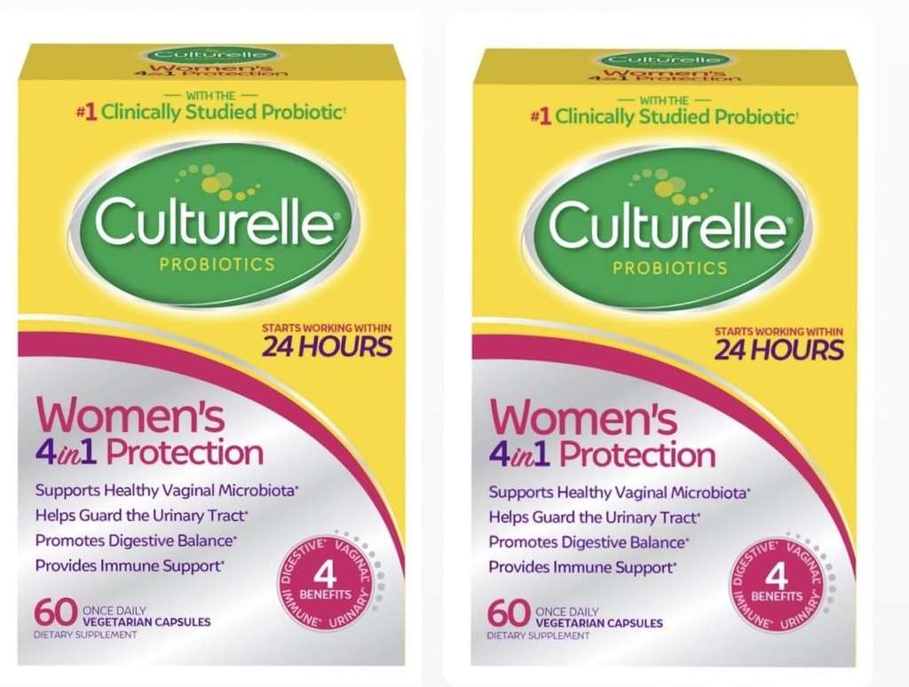 Femmes Culturelles Équilibre sain Probiotiques quotidiens pour les femmes - Soutiens Digestion, santé vaginale et immunitaire, diarrhée occasionnelle, gaz et ballonnement - Non-OGM 60ct (2 -Pack) (2)