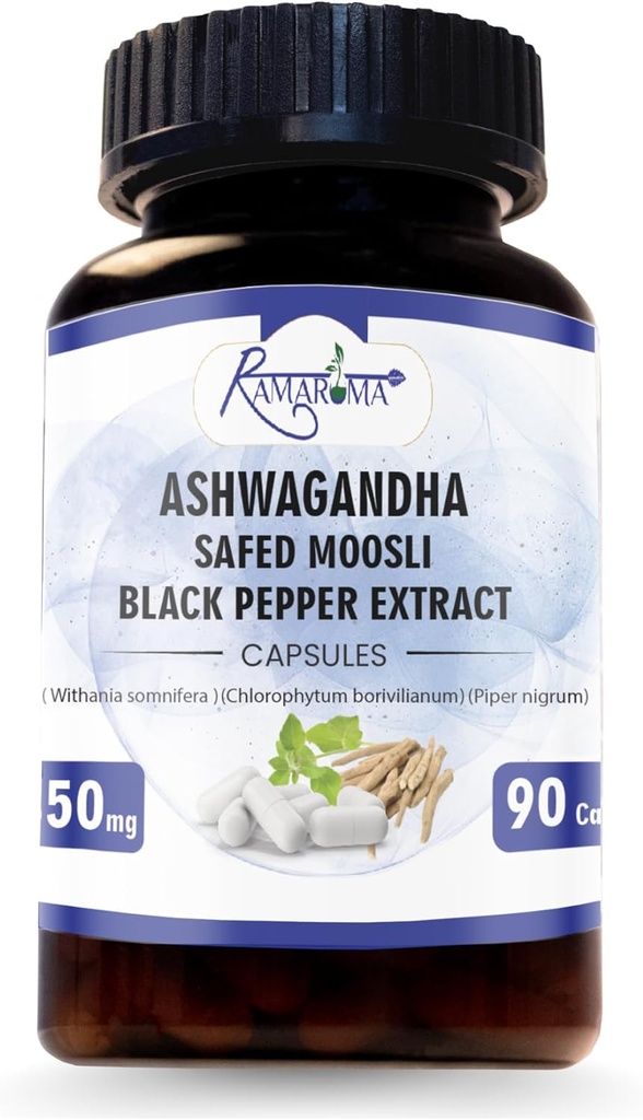 Ashwagandha Kapseln 2,100 mg - 90 Kapseln Ashwagandha Pulver und Wurzelextrakt.