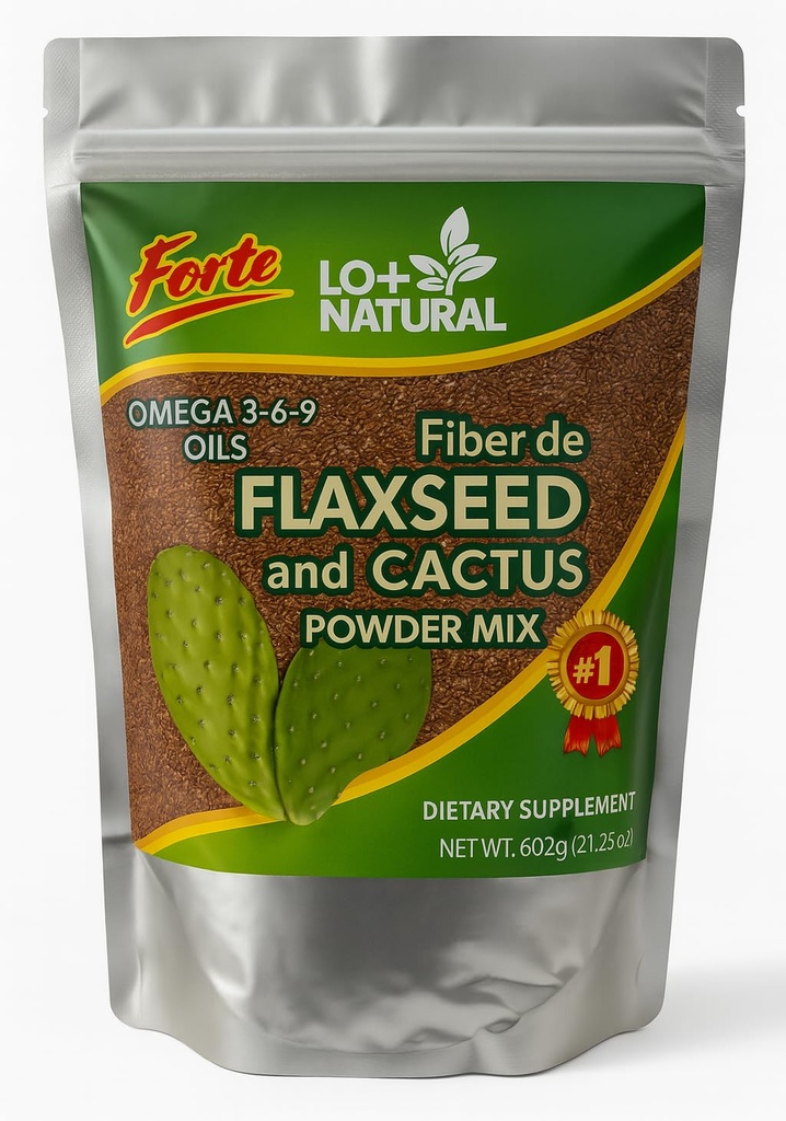 Linaza con Nopal Forte – 8 oz – 100% natürliches Flaxseed & Nopal Cactus Powder – Fiber-Rich Verdauungsunterstützung – Bodenmischung Nahrungsergänzung – Vegan & Non-GMO