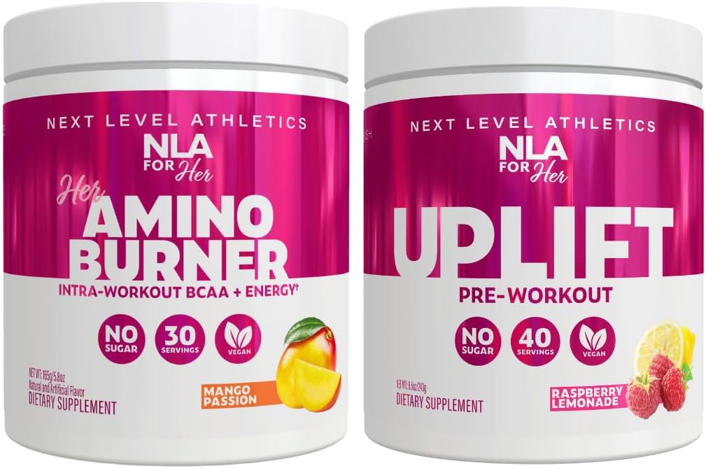 NLA pour son support d'entraînement pré/intra (comprend sa passion pour la mangue amino thermogénique et son lifting pré-entraînement à la framboise)