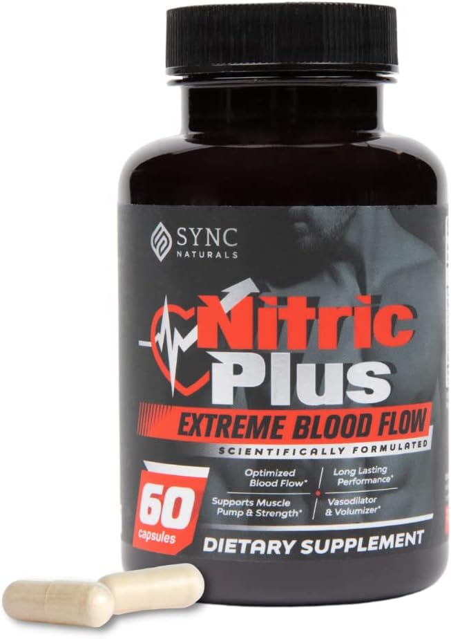 Nitric Plus- 800mg L Arginin- 400mg L Citrulline- extra Stärke Nitric Oxid Pillen | 30mg Niacin - High Performance Workouts | Nitric Oxid Ergänzungen für Männer und Frauen| 60 Zähler