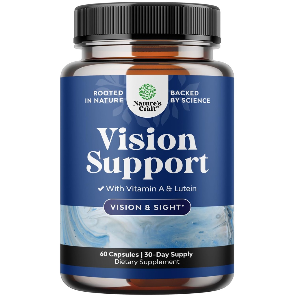 Supplément complet pour la santé des yeux pour les adultes - Lutein 20mg par portion de vitamines oculaires pour la vision yeux secs Pression et protection de la lumière bleue - Supplément Adultes avec yeux bêta carotène