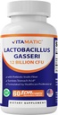 Vitamatic Lactobacillus Gasseri - 12 Milliarden pro DR-Kapsel - 60 Count - Verdauungsunterstützung - Hergestellt mit präbiotischer Inulinfaser