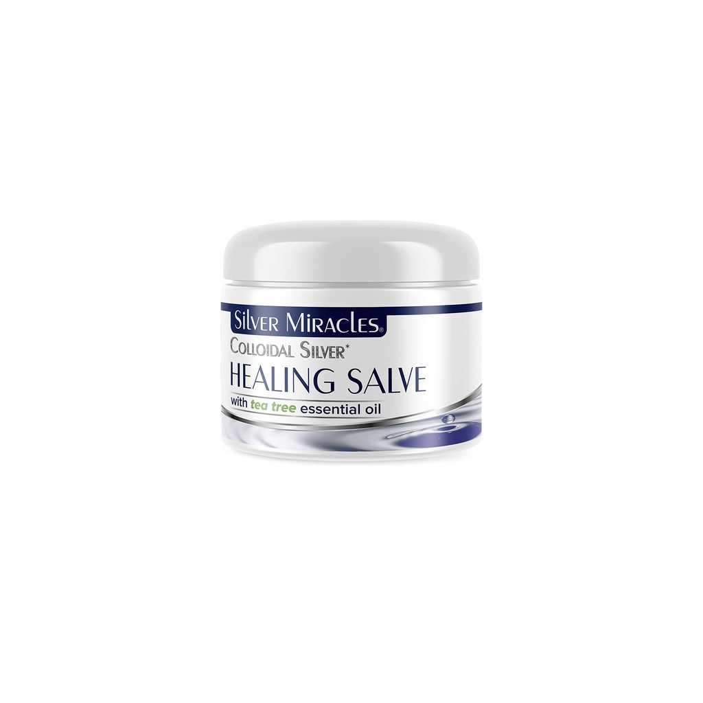 Silver Miracles Colloïdal Silver Tea Tree Salve - aide à guérir et à protéger - 1oz
