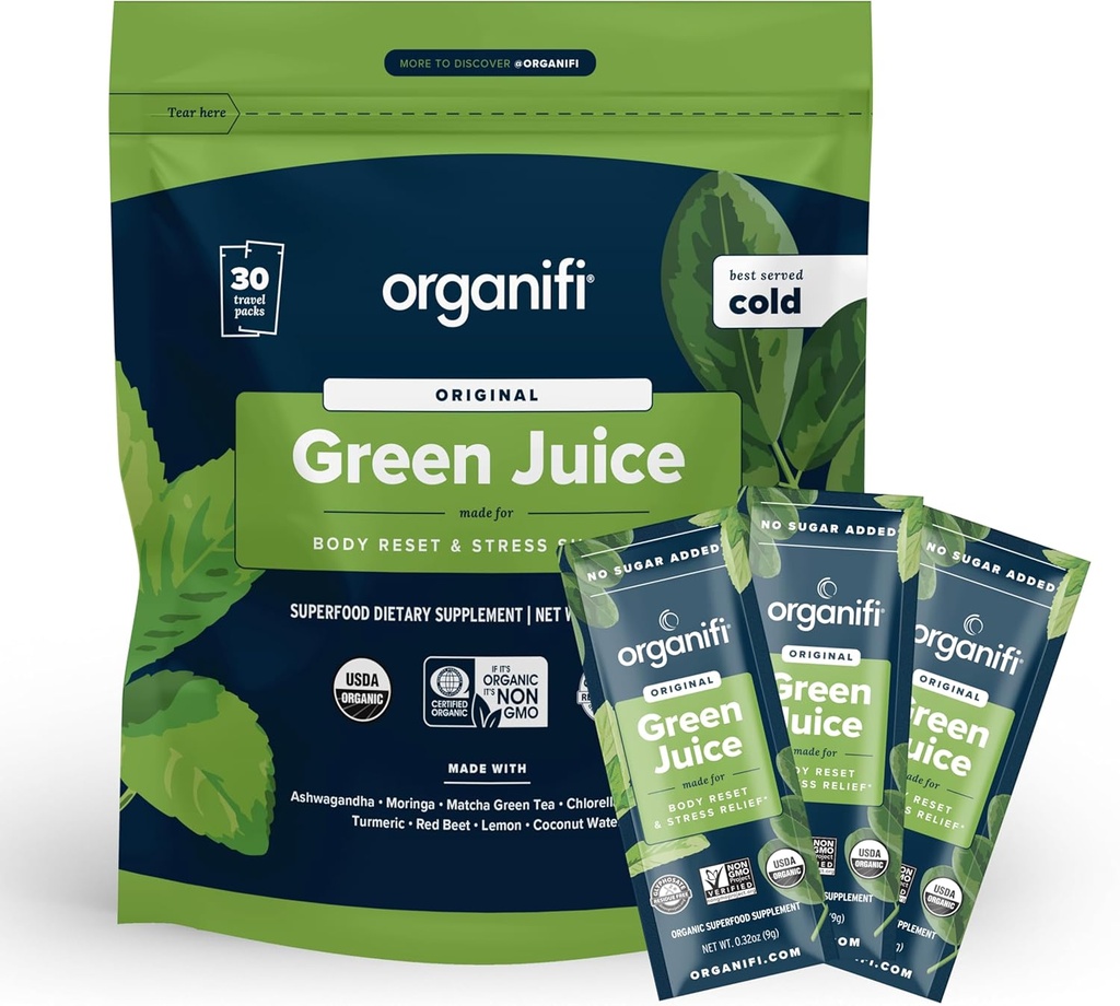 Organifi: GO Packs - Grüner Saft - Bio-Superfood-Ergänzungsmittel-Pulver - 30 Travel Packs - Organic Vegan Greens - Hydrates und Revitalizes