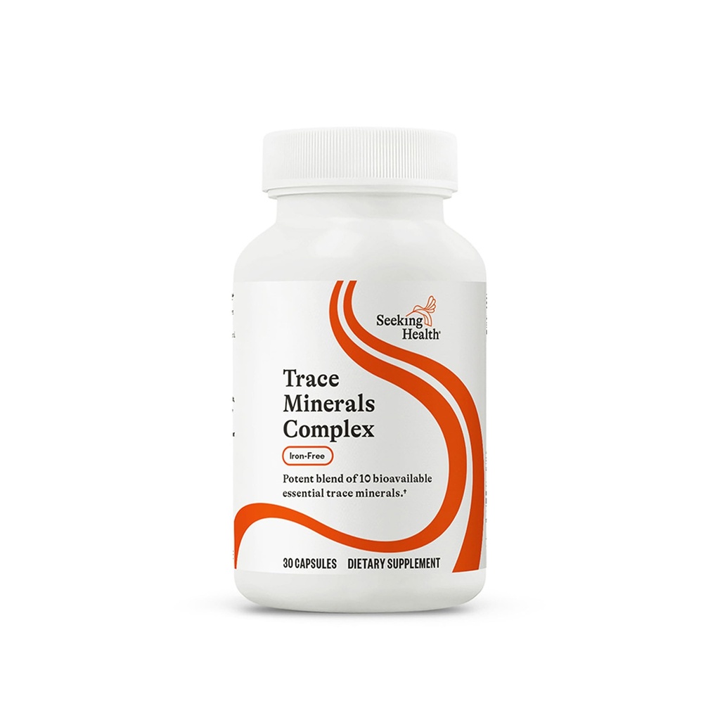 Seeking Health Trace Minerals Complex - Inklusive 10 essentielle Trace Minerals - Mineralische Ergänzung unterstützt Immun- & Nervous System - Iron-Free - 30 Kapseln