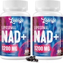 Supplément NAD+ liposomique 1200mg Haute absorption, énergie cellulaire et soutien mitochondrial, NAD Plus pour la longévité et la vitalité, formule anti-âge, 120 Softgels