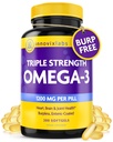 InnovixLabs Triple Strength Omega 3 Supplement, Burpless Fish Oil für Frauen und Männer - 900 mg EPA & DHA, Brain & Joint Support, Award Winning & Third-Party Tested, 200 Softgels