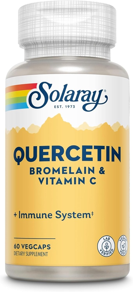 SOLARAY Quercetine, Bromélaine et Vitamine C, 60 Végétaux