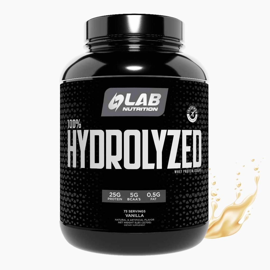 100% hydrolysiertes Whey Protein Isolate (5 Pounds, Vanilla Flavor) 25gr Protein, Muskelaufbau, Lean Muskelwachstum, einfache Verdauung, Glutenfrei, Lactosefrei, schnelles Absorbieren.