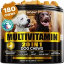 20-in-1 Hunde-Multivitamin-Ergänzungen - Immunität, Verdauung, Gelenk- und Herzgesundheitsunterstützung - Natürliche Hunde-Vitamine mit Biotin, Msm, Cranberry, Glucosamin für Hunde - 180 Chews