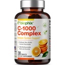 Vitamin C-1000 mg 30 Tabletten Komplex - Vegan mit Calcium Citrus Bioflavonoids Acerola Rutin - Unterstützt Immungesundheit