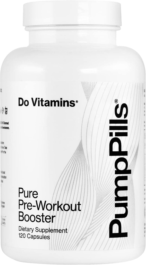 PumpPills Nitric Oxid Ergänzungen für Männer und Frauen - L Citrulline L Arginine Ergänzung - Stimulant freie Vor-Workout Pillen - Nitric Oxide Booster - Vegan, Paleo, Keto (120 Kapseln)