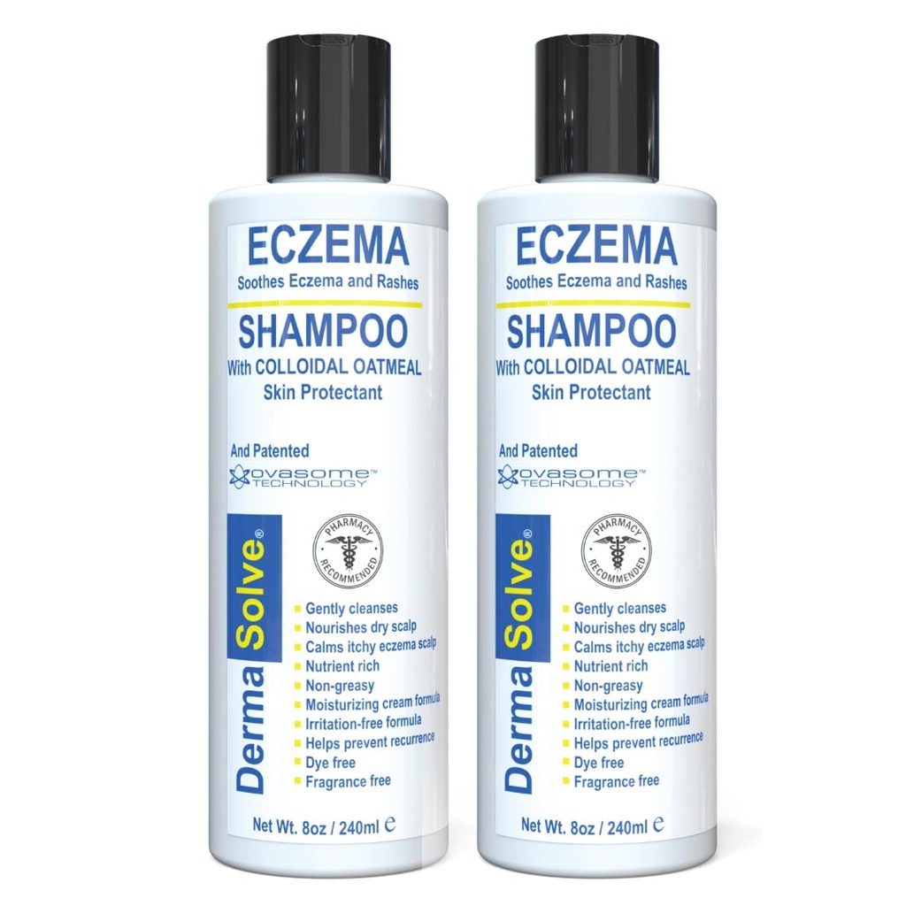 Dermasolve Eczema Relief Shampoo - Flare Control Scalp & Dandruff Kostenlose Therapie, die schützt, Moisturizes und Repariert Haut für Kinder & Erwachsene - Steroid Free (2-Pack)