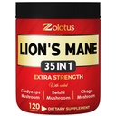 Zolotus 35 en 1 Lions Mane Mushroom Capsules Cordeyceps, Reishi, Elderberry, Ashwagandha, Panax Ginseng - 120 Comte