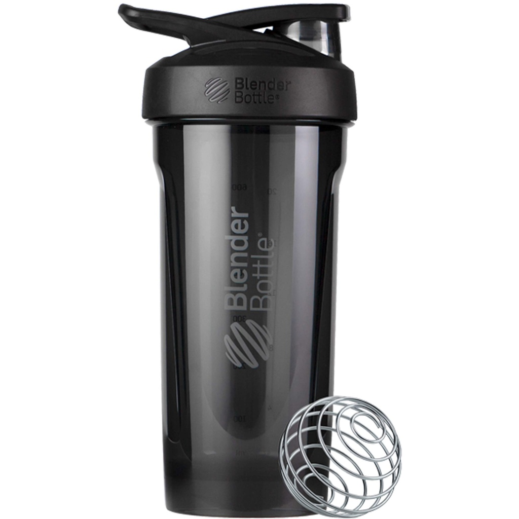 Bouteilles de mélange Strada Tritan Shaker Bouteille avec couvercle de verrouillage, 28-Ounce, Noir