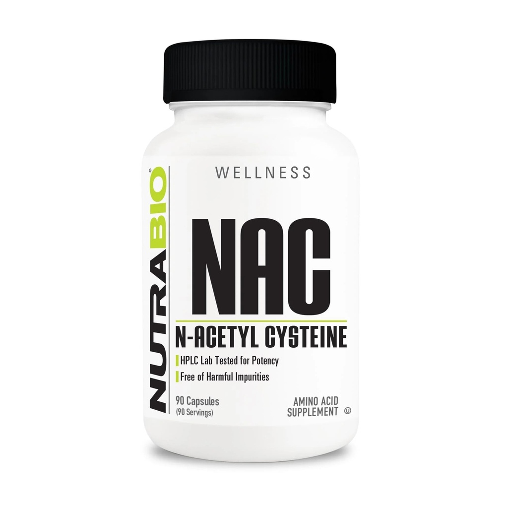 NutraBio N-Acetyl Cystein Supplement (NAC) - 90 Kapseln, 600mg Jeder - Leistungsstarke Anti-Oxidant - Immununterstützung - Boost Glutathione