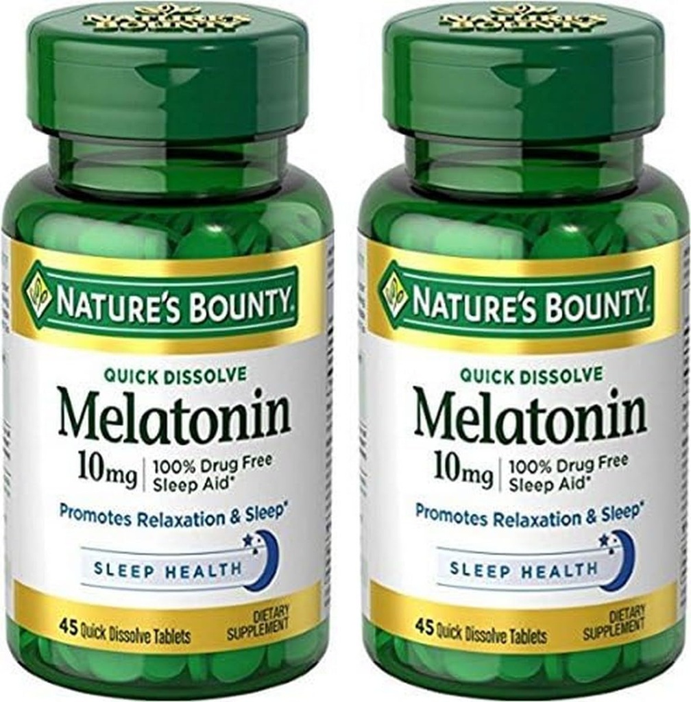 Nature's Bounty Melatonin Quick Dissolve Tablet, 45 Count (Paket von 2)