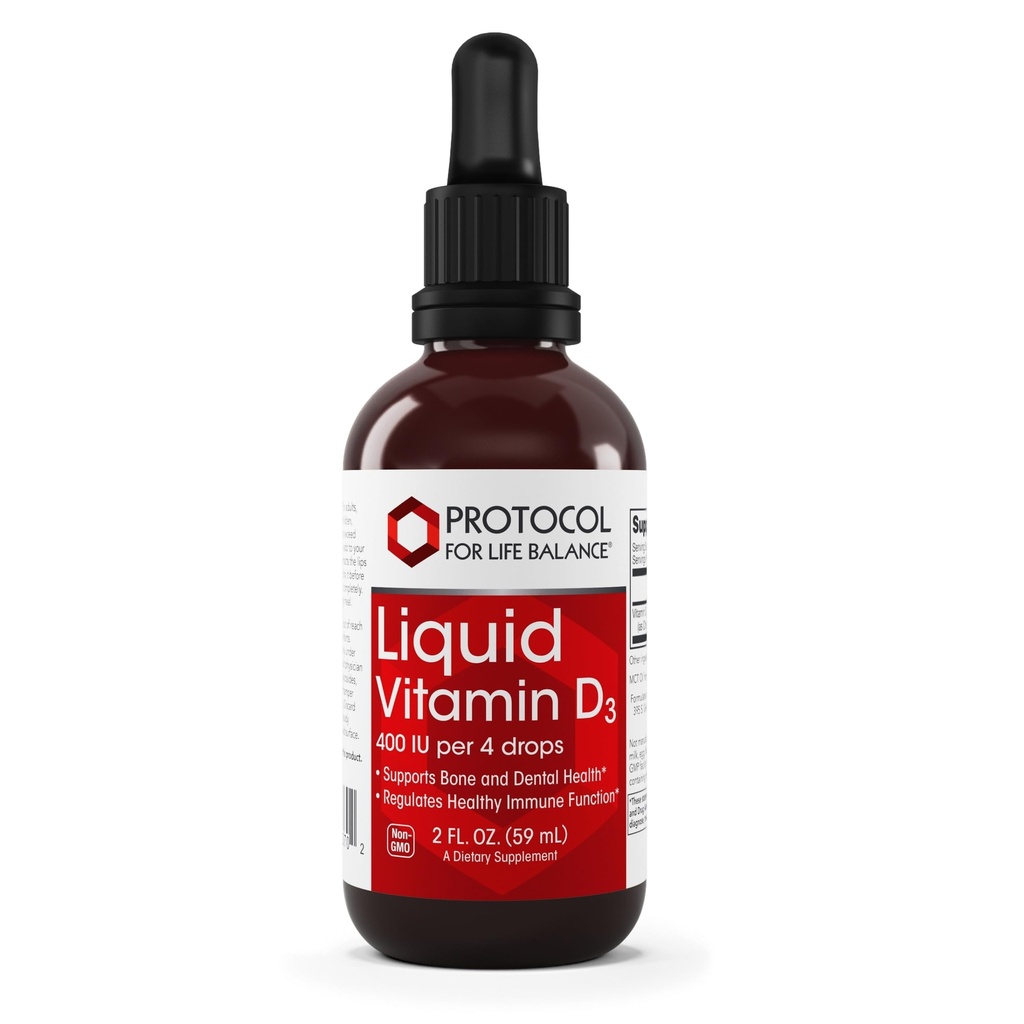 PROTOKOLL FÜR LEBENSBILANZ - Flüssiges Vitamin D-3 - unterstützt die Calciumabsorption, Knochen- und Zahngesundheit und Immunfunktion in leicht zu verabreichenden Tropfen - 2 Fl oz (60 mL)