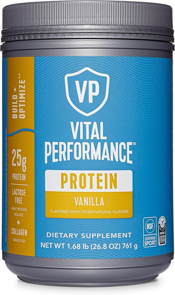 Vitalproteine Collagen Peptides Powder - Vanille, Protein Powder Blend, Lactosefrei, Ohne Gluten hergestellt, 1.68lb