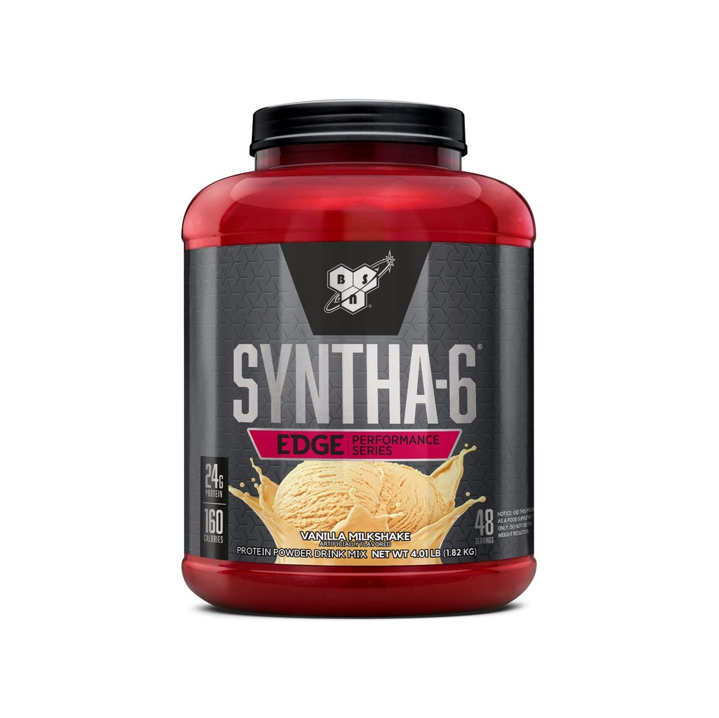 BSN SYNTHA-6 Poudre de protéines de bord, poudre de protéines de vanille avec lactosérum hydrolysé, caséine micellaire, isolat de protéines de lait, faible teneur en sucre, 24g de protéines, milkshake de vanille, 48 portions