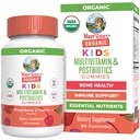 MaryRuth Organics Kids Vitamins | USDA Organic | Multivitamin Gummis + Postbiotics for Ages 4+ | Lactobacillus Rhamnosus | Vegan | Non-GMO | 60 Count