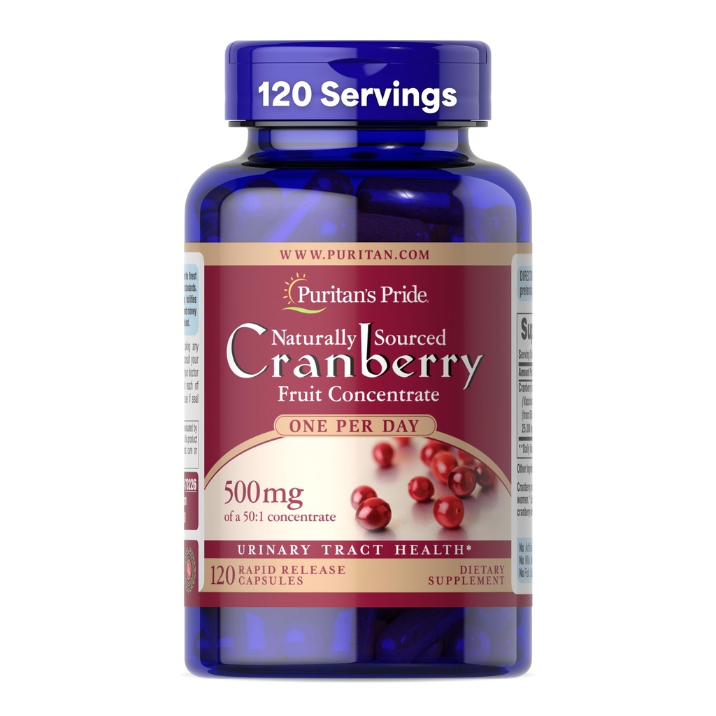 Puritan's Pride One A Day Cranberry - 120 capsules soutient la santé urinaire