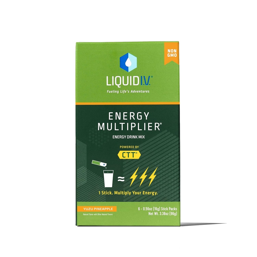 Liquid I.V., Hydratation du multiplicateur d'énergie Ananas Yuzu, 3,38 Ounce