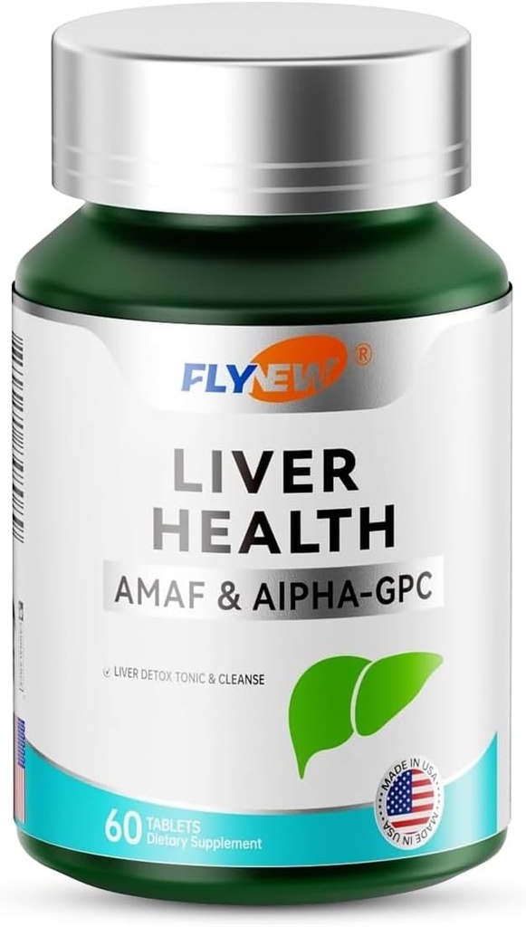 Liver Health, Detox & Repair, Liver Support Made in USA, NADH & Alpha-GPC, PQ, L-Theanine, GMP, 60 Tabletten
