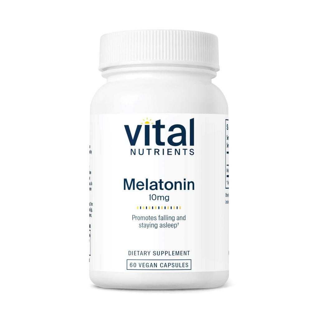 Nutriments vitaux Melatonine 10mg de Végétalienne Supplément de sommeil pour soutenir le cycle de sommeil naturel du corps*