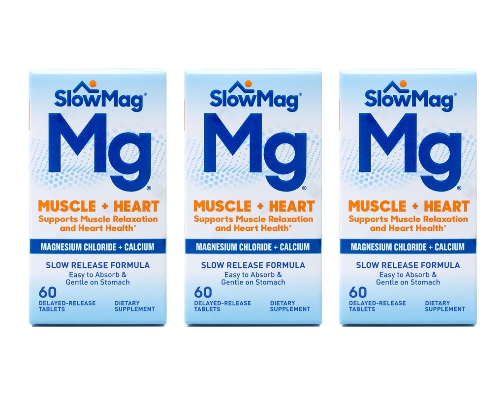 Slow Mag Magnesium Chloride und Calcium, je 60 Tabletten (Wert Pack von 3)