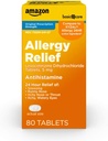 Basic Care 24 Hour Allergy Relief, Levocetirizin Dihydrochlorid Tabletten, 5 mg Antihistamin für Niesen, Runny Nose, Itchy Nose oder Throat und Itchy, Watery Eyes, 80 Count Pack