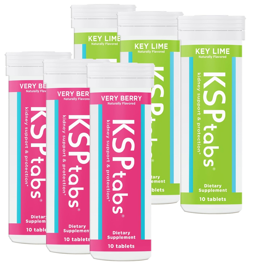 Berry & Lime All Natural Hydratation & Rein Health Supplement to Combat Calcium Oxalate Crystal Formation, Mélange d'arôme-6 Pack