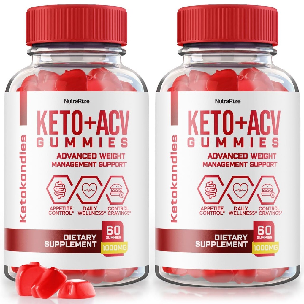 NutraRize (Pack of 2 KetoKandies Keto+ACV Gummies for Weight Loss, Maximum Strength Supplement, Keto Kandies Reviews (120 Gummies)
