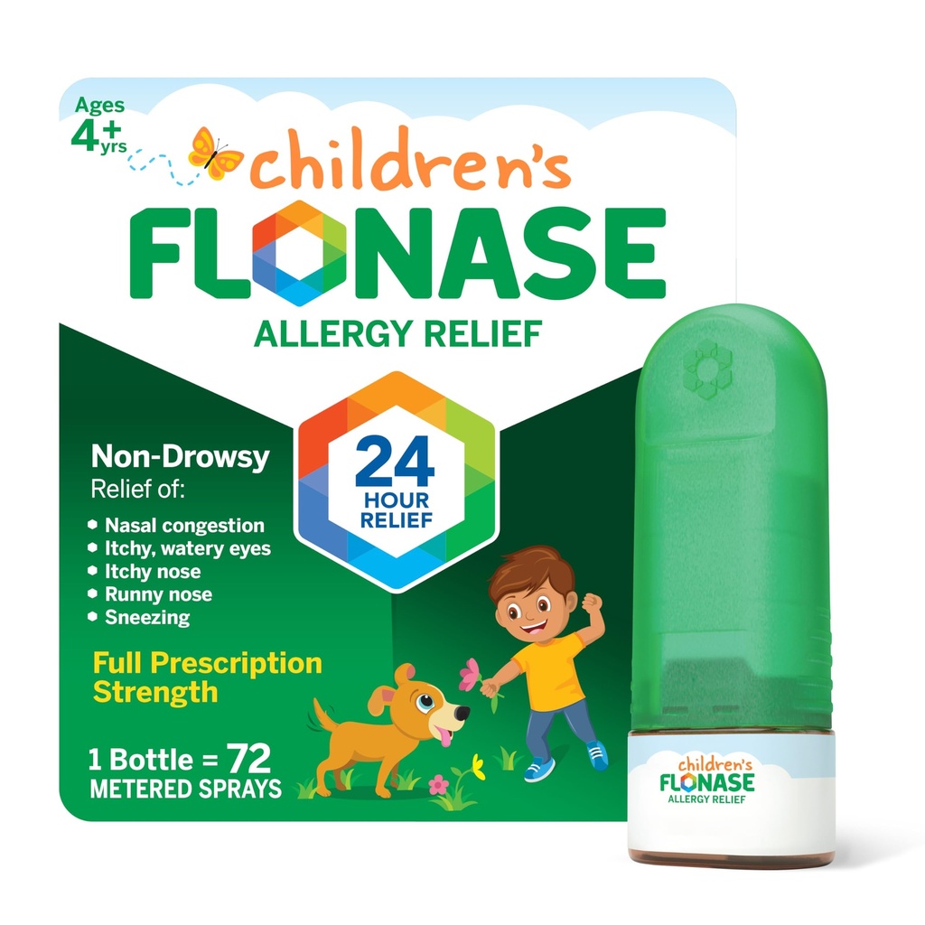 Flonase Kinder Allergy Relief Nasenspray, 24-Stunden-nicht-Drowsy Multi-Symptom Relief – 72 Sprays