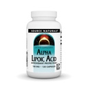 Source Naturals Alpha acide lipoïque 100 mg soutient le métabolisme du sucre sain, la fonction hépatique et la génération d'énergie - 120 capsules