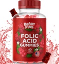 Folic Acid Gummies 400mcg - Essential Prenatal & Pregnancy Gummy für Damen, Mütter & Baby zu sein - 60 Raspberry Flavored Folate Gummy Vitamins - Made in USA