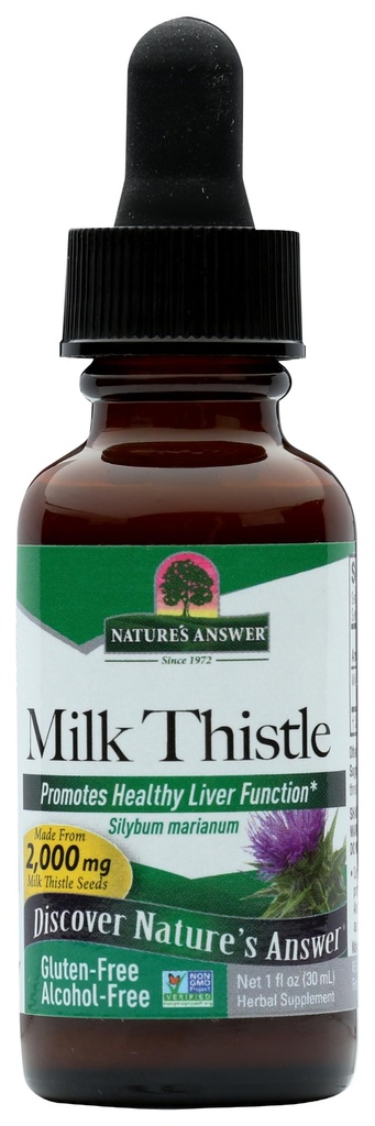 Nature's Answer Milk Thistle Extract | fördert gesunde Leberfunktion | Cleanse und Detox Supplement | Non-GMO, Kosher Certified & Gluten-Free 1oz