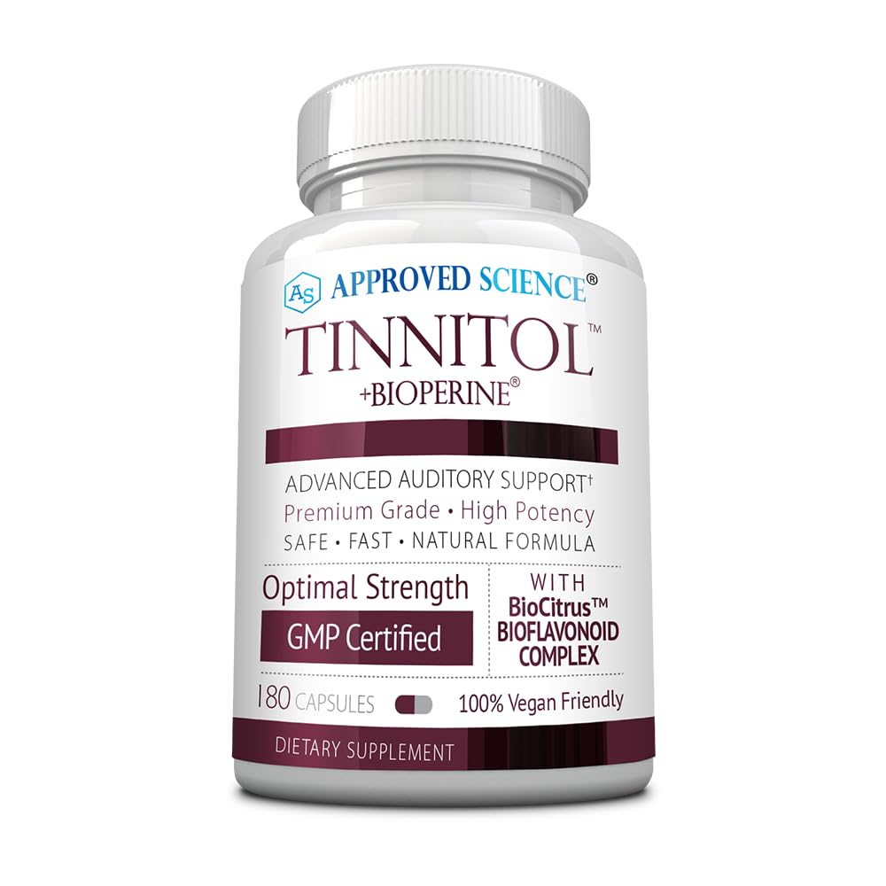 Genehmigte Wissenschaft Tinnitol - Tinnitus Support Supplement - Ease Ringing in The Ears - Boost Inner Ear Health - 1 Flasche - 3 Monate Versorgung - Made in USA