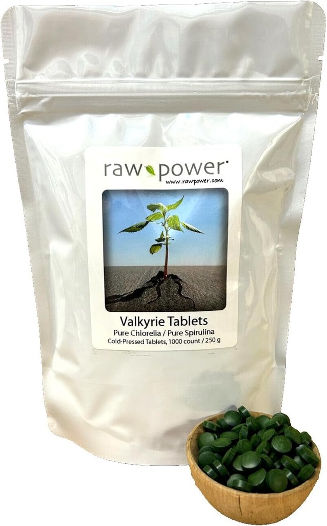 Valkyrie Tablets für Haustiere, Raw Power (1000 Zähler, 250g, Kaltpressen, reine Chlorella/spirulina)