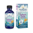Nordic Naturals Babys DHA, non aromatisé - 2 oz - 1050 mg Oméga-3 + 300 UI Vitamine D3 - soutient le développement du cerveau, de la vision et du système nerveux chez les bébés - non-OGM - portions mai Vary